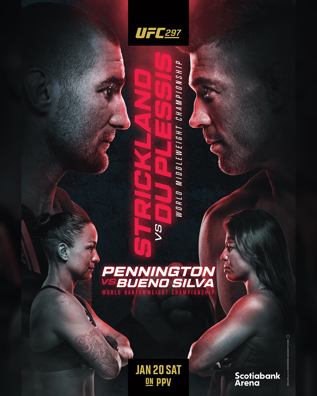 Strickland vs du Plessis, Bueno Silva vs Pennington, Allen vs Evloev